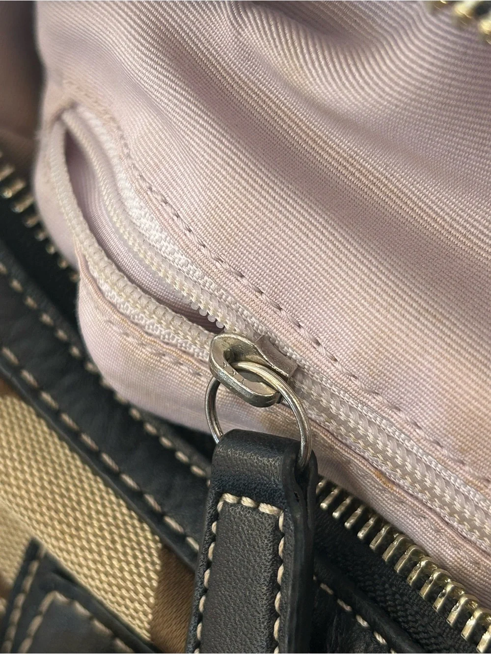 Coach Hampton Signature Satchel in Khaki Jacquard Canvas